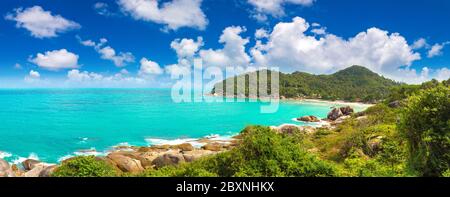 Panorama of Silver Beach on Koh Samui island, Thailand in a summer day Stock Photo