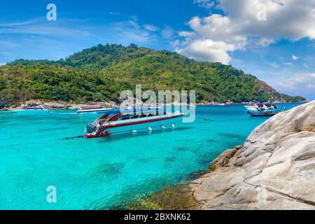 Racha (Raya) resort island near Phuket island, Thailand in a summer day Stock Photo