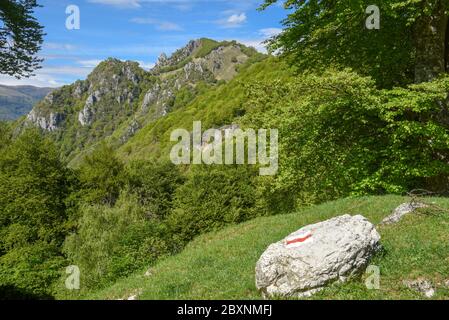 Mountain landscape over Lugano on the Swiss alps Stock Photo