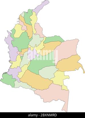 Colombia - Highly detailed editable political map. Stock Vector