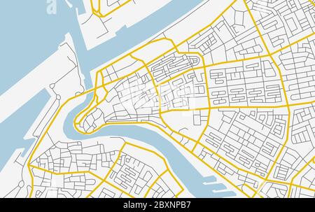 Vector abstract city map in soft colors Stock Vector