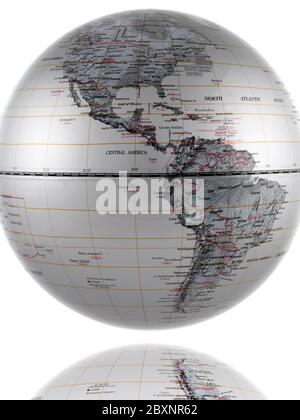 A world globe isolated aqainst a white background Stock Photo - Alamy
