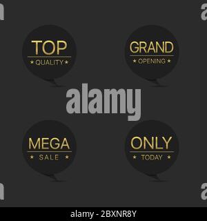 Round label icon set Stock Vector