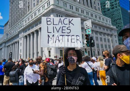 Montreal,Quebec,Canada,June 7, 2020.Protesters in the streets at the Black Lives Matter protest in Montreal.Credit:Mario Beauregard/Alamy News Stock Photo