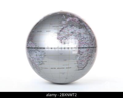 A world globe isolated aqainst a white background Stock Photo - Alamy