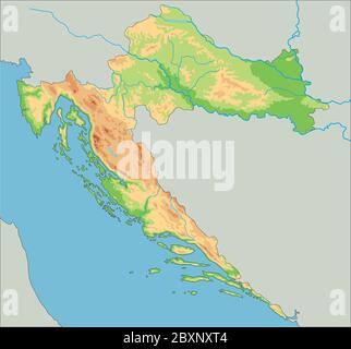 High Detailed Croatia Road Map With Labeling Stock Vector Image Art High Detailed Croatia Physical Map 2bxnxt4 
