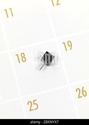 A close shot of monthly calendar page Stock Photo