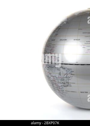 A world globe isolated aqainst a white background Stock Photo - Alamy