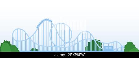 Roller coaster vector icon flat isolated Stock Vector