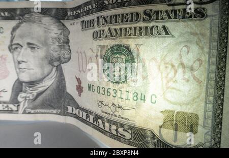 Close up of United States Currency, USA Stock Photo
