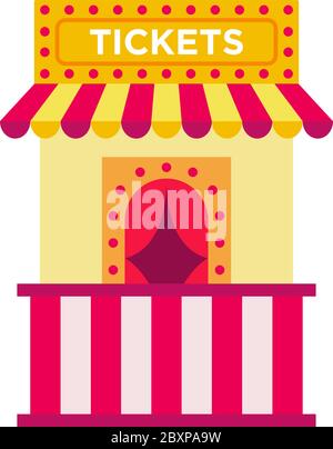 Ticket booth vector icon flat isolated Stock Vector