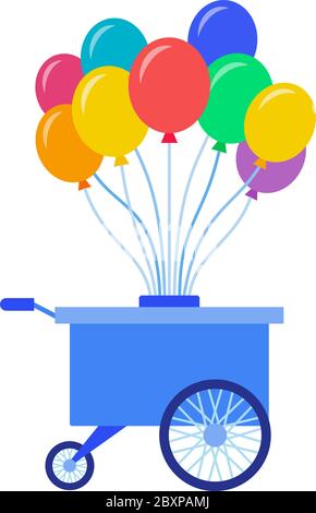Balloon cart vector icon flat isolated Stock Vector