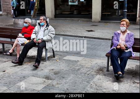 Social distancing, Barcelona, Spain. Stock Photo