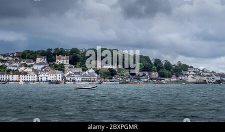 APPLEDORE, NORTH DEVON, ENGLAND - JUNE 4 2020: View of the town of Appledore as seen from Instow across the Torridge estuary. Bad weather. Stock Photo