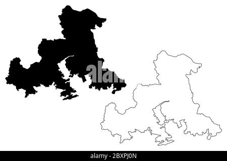 Background Changwon map, South Korea, white and light grey city poster ...