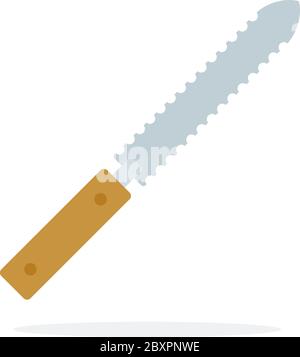 Knife beekeeper toothed vector flat material design isolated object on white background. Stock Vector