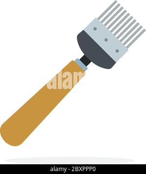 Beekeeping Fork vector flat material design isolated object on white background. Stock Vector