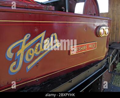 Foden Cheshire Pride, BY7646, showmans steam engine, Daresbury, summer, July 2011, Cheshire, England, UK Stock Photo