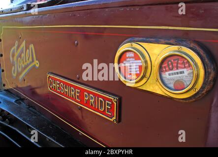 Foden Cheshire Pride, BY7646, showmans steam engine, Daresbury, summer, July 2011, Cheshire, England, UK Stock Photo
