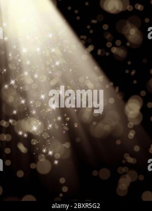 abstract background image of blurry lights and light beam manipulations over black background Stock Photo