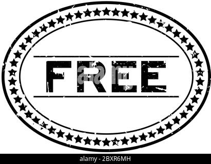 Grunge black free word oval rubber seal stamp on white background Stock Vector