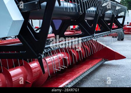 Details from the combine, cultivator.Combine harvester. Reaper. Stock Photo