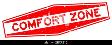 Grunge red comfort zone word round rubber seal stamp on white ...