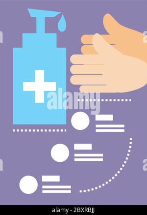 infographic template basic protective measures against the coronavirus vector illustration design Stock Vector