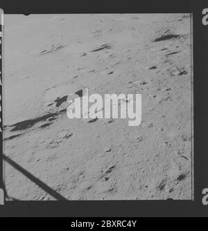 AS14-65-9206 - Apollo 14 - Apollo 14 Mission image - View from the Lunar Module window of the lunar surface to the west-northwest.; Scope and content:  The original database describes this as: Description: View from the Lunar Module (LM) window of the lunar surface to the west-northwest. Images were taken from the LM window after landing and prior to EVA 1 of the Apollo 14 mission. Original film magazine was labeled KK,film type was S0174 (High Speed Black and White),60mm lens with a sun elevation of 12 degrees. Approximate photo scale is Surface Oblique. Photo index area is 76. Subject Terms: Stock Photo