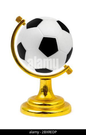 Soccer ball like a globe isolated on white background Stock Photo