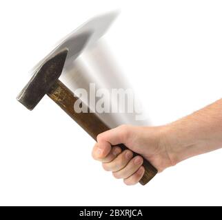Hand with hammer Stock Photo
