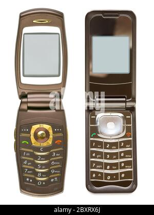 Two old mobile phones isolated on white background Stock Photo - Alamy