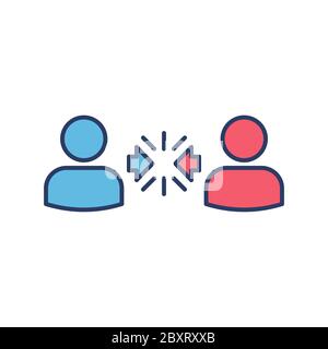 Conflict Resolution vector icon symbol isolated on white background Stock Vector
