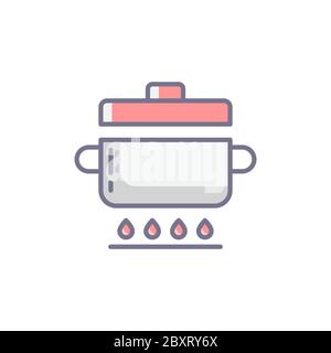 Cooking instruction vector icon symbol work flow isolated on white background Stock Vector