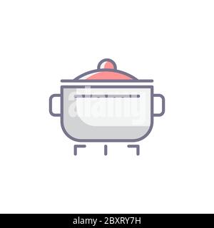 Cooking instruction vector icon symbol work flow isolated on white background Stock Vector