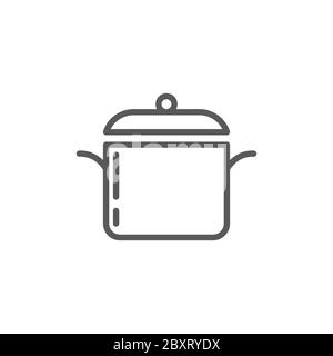 Cooking pot cover vector icon symbol isolated on white background Stock Vector