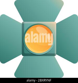 Cinema spotlight icon. Cartoon of cinema spotlight vector icon for web design isolated on white background Stock Vector