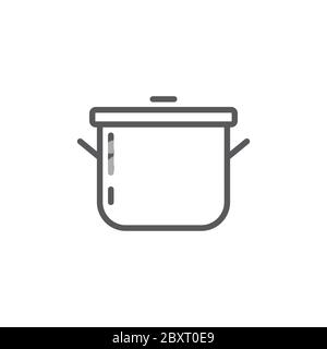 Cooking pot cover vector icon symbol isolated on white background Stock Vector