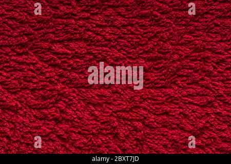 Closeup of red cotoon towel texture Stock Photo