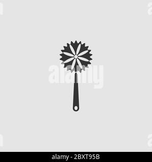 Maracas icon flat. Black pictogram on grey background. Vector illustration symbol Stock Vector