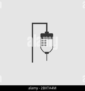 Drop counter icon flat. Black pictogram on grey background. Vector illustration symbol Stock Vector