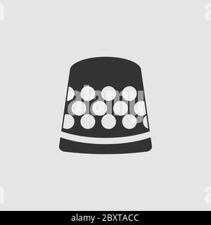 sewing thimble finger protector icon, black vector sign with editable  strokes, concept illustration Stock Vector Image & Art - Alamy