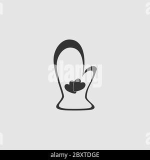 Potholder icon flat. Black pictogram on grey background. Vector illustration symbol Stock Vector