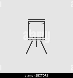 Easels icon flat. Black pictogram on grey background. Vector illustration symbol Stock Vector