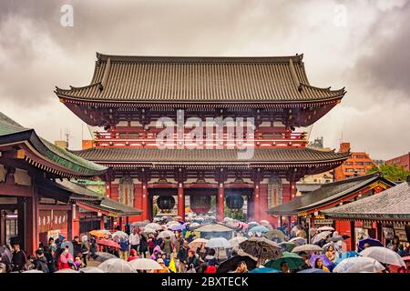 Tokyo / Japan - October 19, 2017: Senso-ji ancient Buddhist temple located in Asakusa in Tokyo, Japan, Tokyo's oldest Buddhist temple Stock Photo
