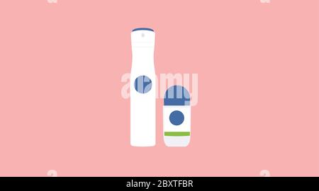 Vector Islated Illustration of Deodorant, Spray and Rollon Stock Vector