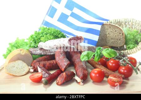 Greek salami Stock Photo