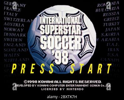 International Superstar Soccer '98 ISS - Nintendo 64 Videogame  - Editorial use only Stock Photo