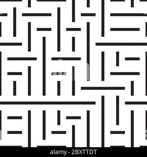 Seamless pattern with horizontal and vertical black segments Stock Vector