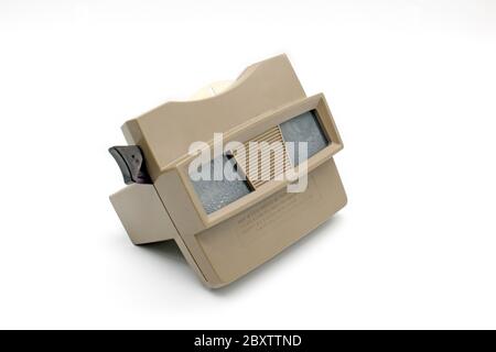 Plastic stereoscopic View Master slide viewer, isolated on white background Stock Photo